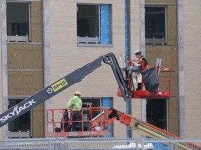 Work continues at the Providence Care hospital construction site in Kingston on Thursday January 7 2016 after safety complaints from a construction worker were rectified this week.  Ian MacAlpine /The Whig-Standard/Postmedia Network