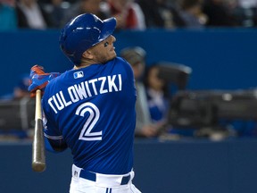 Blue Jays' Troy Tulowitzki had a pair of solo home runs on Saturday against the Athletics. (CRAIG ROBERTSON/TORONTO SUN)