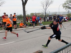 About 360 teams participated in last year's Hockey Night in Canada Play On! This year's street hockey festival goes May 28 to 29 on Chancellor Matheson Boulevard at University of Manitoba. (Handout)