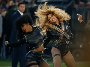 In this Sunday, Feb. 7, 2016, file photo, Beyonce performs during halftime of the NFL Super Bowl 50 football game in Santa Clara, Calif. Beyonce dropped more than an album with “Lemonade,” Saturday, April 23, 2016, her dazzling new musical and visual project that speaks to the deeply personal and political. (AP Photo/Matt Slocum, File)