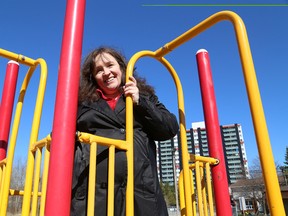 In this file photo, Dee Latourelle, president of the Ryan Heights Neighbourhood Association, is looking for financial support for upgrades to the Ryan Heights Playground. (John Lappa/Sudbury Star)