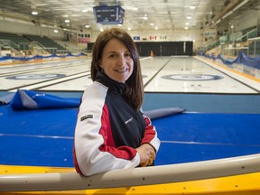 Heather Nedohin poses at the Sherwood Park Arena, where the latest edition to the Grand Slam of Curling circuit, the Champions Cup, will be held April 26 to May 1. (Shaughn Butts)