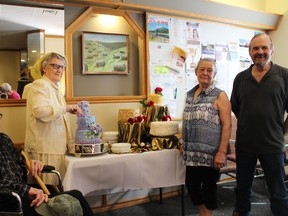 Two couples Ira and Evelyn Haight (left) and Terry and Darlyne Gavigan (right) celebrated their 70th and 50th anniversary respectively with friends and family at their side.