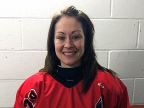 Tara Mason was named the top goalie of the 18-plus 'AA' division as Team Ontario won an Eastern Canadian ringette championship. The 29-year-old Forest native surrendered just nine goals as the team went undefeated through the round robin. (Handout/Sarnia Observer/Postmedia Network)