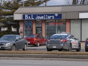 B&L Jewellers in St. Thomas, Ont. was the scene of a robbery on February 1. (Ian McCallum, Times-Journal)