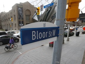 A bike lane project will be put on a stretch of Bloor St. W. from Avenue Rd. (pictured) to Shaw St. (Jack Boland/Toronto Sun)