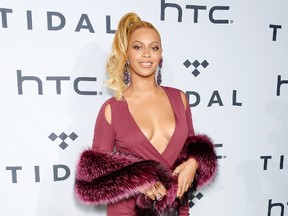In this Oct. 20, 2015 file photo, singer Beyonce Knowles arrives at TIDAL X: 1020 Amplified by HTC at the Barclays Center in New York. (Photo by Evan Agostini/Invision/AP, File)