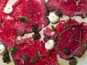 Classic Beef Carpaccio with Anchovy Vinaigrette. Chef Paul