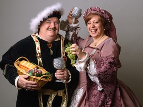 Jim and Debra Chantler dress as Henry VIII and Anne Boleyn for a fundraiser Saturday at the Palace Theatre.