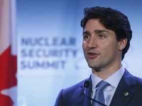 Prime Minister Justin Trudeau holds a news conference at the conclusion of the Nuclear Security Summit in Washington, in this file photo taken April 1, 2016. (REUTERS/Jonathan Ernst/Files)