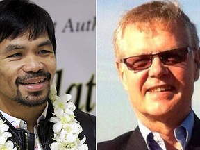 Manny Pacquiao, left, and John Ridsdel. (REUTERS and Twitter Photos)