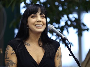 Bif Naked during an appearance to promote her book I Bificus: A Memoir at McNally Robinson Booksellers in the Grant Park Shopping Centre as part of the Winnipeg International Writers Festival’s Spring Literary Series. Kevin King/Winnipeg Sun/Postmedia Network