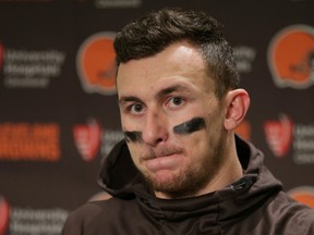 Former Cleveland Browns quarterback Johnny Manziel was ordered to appear in a Dallas court May 5.  (AP Photo/Scott Eklund, File)