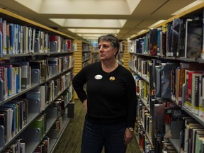 Maureen O'Reilly, a librarian and president of the Toronto Public Library Workers Union, in Toronto on Thursday, March 24, 2016. (THE CANADIAN PRESS/Christopher Katsarov)