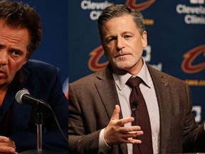 Detroit Pistons owner Tom Gores and Cleveland Cavaliers owner Dan Gilbert. (USA Today/AP)