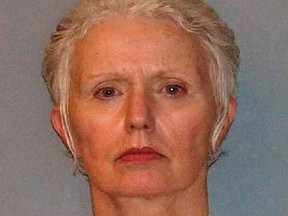 Catherine Greig, longtime girlfriend of former mob boss and fugitive James 'Whitey' Bulger, is seen in a booking mug photo released to Reuters August 1, 2011. Greig was sentenced to eight years in 2012 after pleading guilty to identity fraud and harboring a fugitive.  REUTERS/U.S. Marshals Service/U.S. Department of Justice/Handout via Reuters