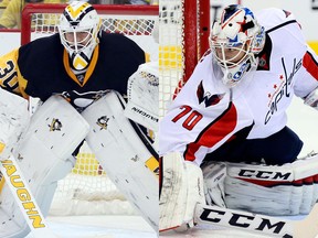 Matt Murray of the Pittsburgh Penguins and Braden Holtby of the Washington Capitals. (USA Today Sports)