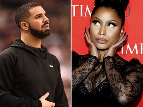 Drake and Nicki Minaj. (Postmedia/Reuters file photos)