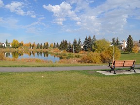 Sunshine Lake and Morinville's trail system.