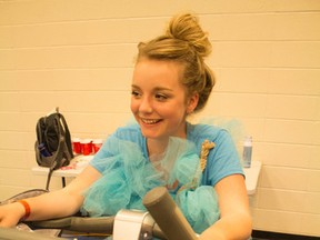 Kelsey Smith, was spinning her wheels at the seventh annual Bike for Life fundraiser at Spruce Grove Composite High School. Photo by Crystal St.Pierre Reporter/Examiner