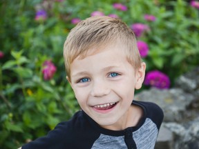 Cael Bunten, 7, is one of many residents living with cystic fibrosis. Photo submitted
