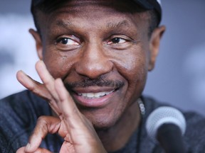 Head coach Dwane Casey, of the Toronto Raptors, during press conference at the Biosteel Centre in Toronto on April 27, 2016. (Veronica Henri/Toronto Sun/Postmedia Network)