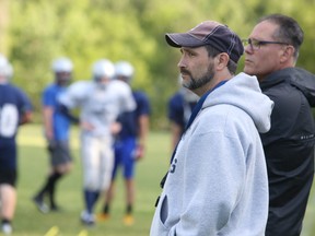 Sudbury Spartans head coach Junior Labrosse keeps an eye on his charges during team practice last year. Gino Donato/The Sudbury Star/Postmedia Network