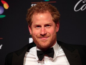 Prince Harry attends the Sport Industry Awards 2016 at Battersea Evolution, in London, on April 28. (POOL PHOTO VIA AP)
