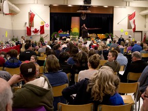 It was a packed house at East Oxford Public School Saturday night, when they were holding their biannual auction. The school was raising funds for its outdoor classroom. (BRUCE CHESSELL, Sentinel-Review)