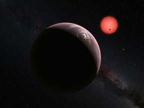 This artist's impression shows an imagined view of the three planets orbiting an ultracool dwarf star just 40 light-years from Earth that were discovered using a specialist telescope at ESO's La Silla Observatoryin Chile, according to new findings by an international team of astronomers, May 2, 2106.  (ESO/M. Kornmesser/N. Risinger/Handout via Reuters)