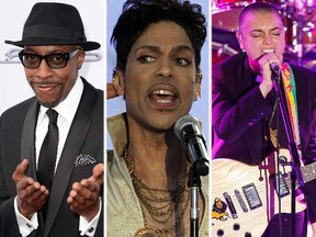(L-R) Arsenio Hall, Prince and Sinead O'Connor. (Reuters file photos)