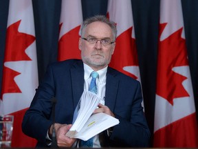 Auditor General Michael Ferguson holds a press conference at the National Press Theatre in Ottawa on Tuesday, May 3, 2016, regarding the 2016 Spring Reports of the Auditor General. THE CANADIAN PRESS/Sean Kilpatrick