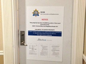 A residence in northeast Edmonton was closed by SCAN on Monday. The property was place under a community protection order, following complaints from neighbours about criminal activity. Government of Alberta / Alberta Justice