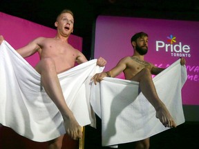 Dancers perform during the 2016 Toronto Pride festival announcement at Oasis Aqualounge in Toronto on Tuesday May 3, 2016. (Dave Abel/Toronto Sun)