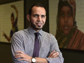 Sarmad Rasheed is receiving the Community Leadership Award: Immigrant category at the 2016 RISE Awards through the Edmonton Mennonite Centre for Newcomers outside the Clareview Multicultural Centre in Edmonton, May 3, 2016. (ED KAISER/PHOTOGRAPHER)