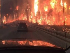 Beacon Hill neighbourhood in Fort McMurray, Tuesday at about 5 p.m. Photo supplied