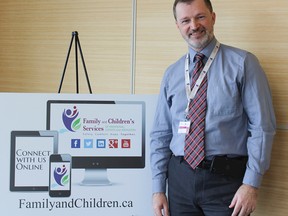 Steve Woodman, executive director of Family and Children’s Services of Frontenac, Lennox and Addington, announced today in Kingston, Ont. on Wednesday May 4, 2016, that the agency has reached a major milestone in keeping families together. The Agency has reduced the number of children in care to 300 with the help of new preventative measures. Jane Willsie for the The Whig-Standard/Postmedia Network