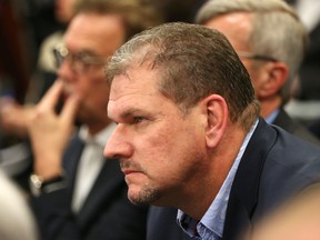 JP Poulin of the Devcore Canderel DLS Group reacts as they learn that their bid was not chosen to redevelop the Lebreton Flats in Ottawa, April 28, 2016. Jean Levac/Postmedia