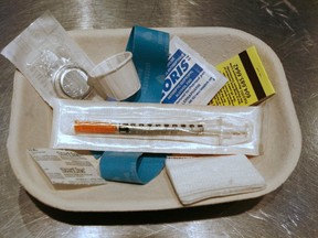 An injection kit at a safe injection site in Vancouver. (File photo)