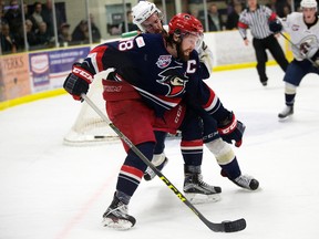 Bandits captain Derek Lodermeier tallied twice in the first four minutes to open scoring in Wednesday's 9-3 win over the Portage Terriers at the Western Canada Cup. (David Bloom)