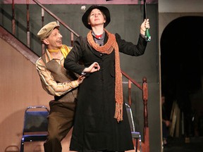 Anthony Briand and Sarah Ball rehearse a scene from Theatre Cambrian's Mary Poppins  in Sudbury The musical runs from May 5 - 21. Gino Donato/Sudbury Star/Postmedia Network