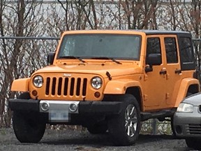 Orange Jeep seized by Kingston Police Wednesday afternoon in connection to a home invasion on Tuesday afternoon. Supplied Photo