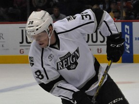Sudbury Wolves forward Matt Schmalz has spent the last five weeks with the Ontario Reign of the American Hockey League, where the big forward has been learning the pro ropes with the LA Kings affiliate. Eric Fowler/Ontario Reign