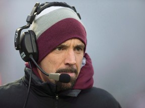 McMaster Marauders coach Stefan Ptaszek looks on during the Mitchell Bowl against the Mount Allison Mounties in Hamilton on Saturday, November 22, 2014. (THE CANADIAN PRESS/Peter Power)