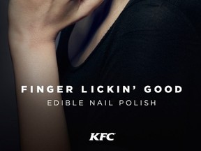 KFC Hong Kong is releasing chicken-flavoured nail polish. (Handout)
