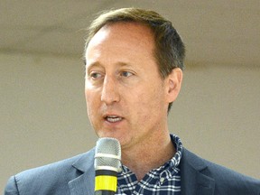 Former justice minister Peter MacKay speaks at a tribute to retired MP Gary Schellenberger in Sebringville, Ont., on Sunday April 24, 2016. (Scott Wishart/Stratford Beacon Herald/Postmedia Network)