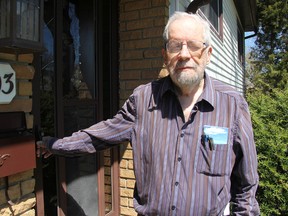 Retired educator Allen Wells is moving from Sarnia to be closer to his family. He's pictured outside his Sarnia home May 5, 2016. (Tyler Kula/Sarnia Observer/Postmedia Network)