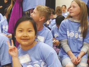 Vulcan Prairieview Elementary School student Cindy Guan smiles as she waits for the conference to begin. Palliser Regional Schools photo