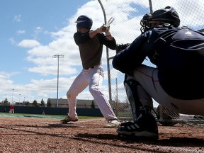 Local Ottawa baseball players tryout for the Ottawa Champions of the Can-Am League in Ottawa on May 5, 2016. (Tony Caldwell/Postmedia)