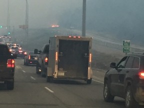 Residents of Fort McMurray evacuted their homes this past Tuesday evening as wildfires spread throughout the municipality.  - Photo submitted